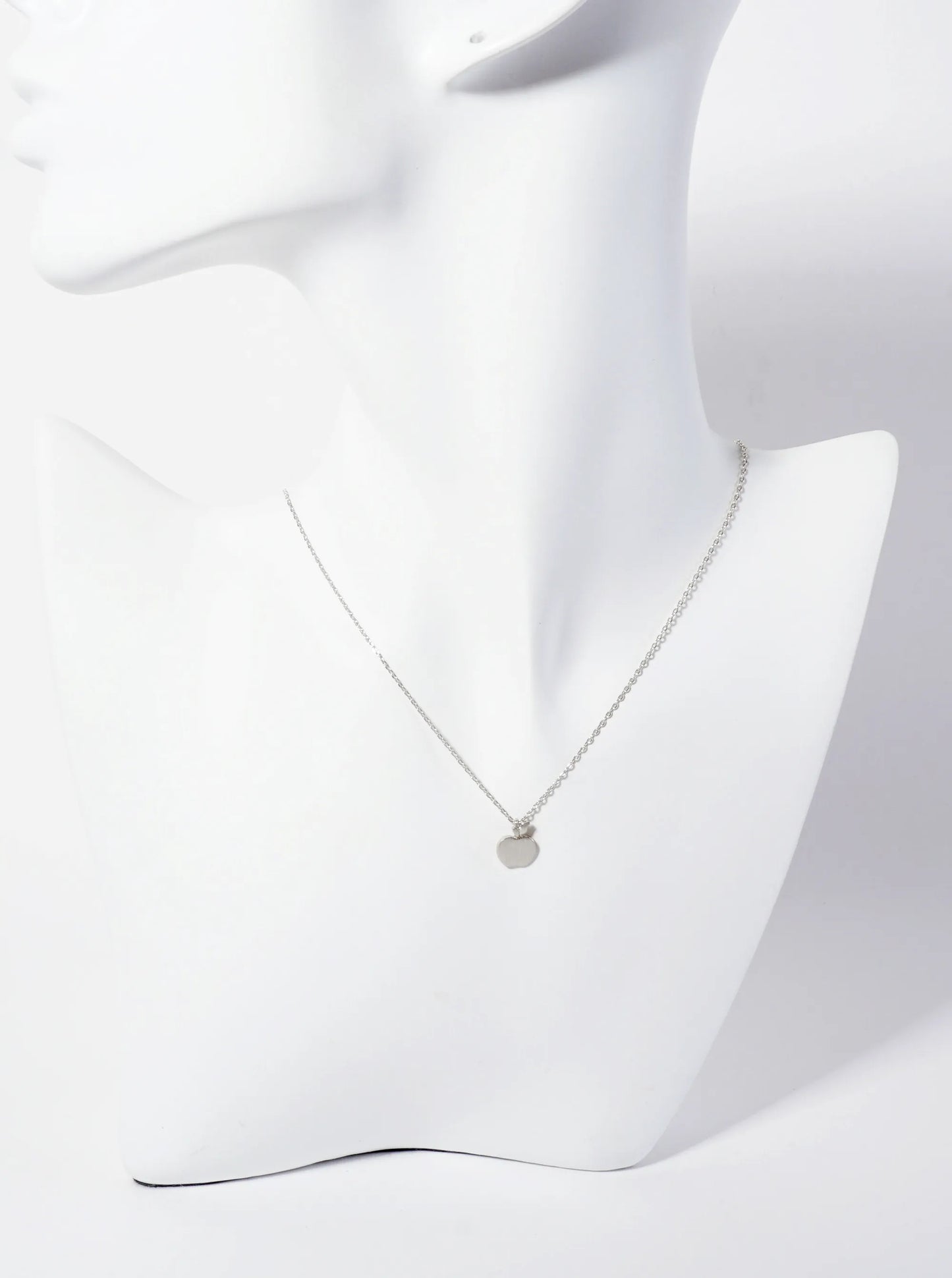 Brushed-Texture Apple Pendant 18K-Gold-Dipped Necklace