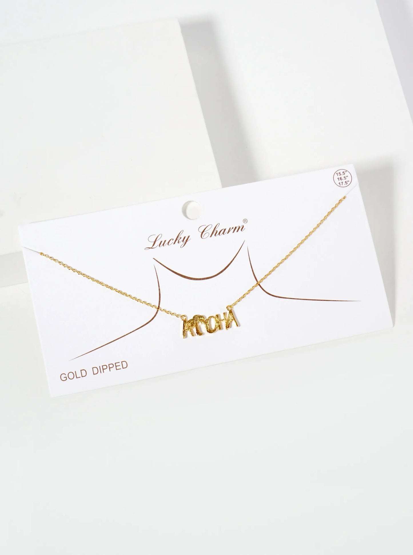 Brushed-Texture Palm-Tree Aloha Pendant 18K-Gold-Dipped Necklace