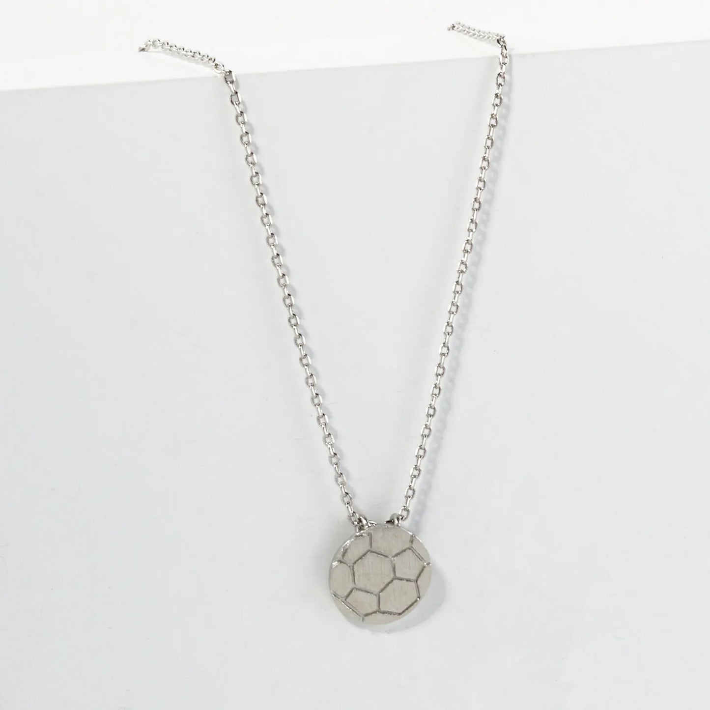 Brushed-Texture Soccer Ball Pendant 18K-Gold-Dipped Brass Necklace