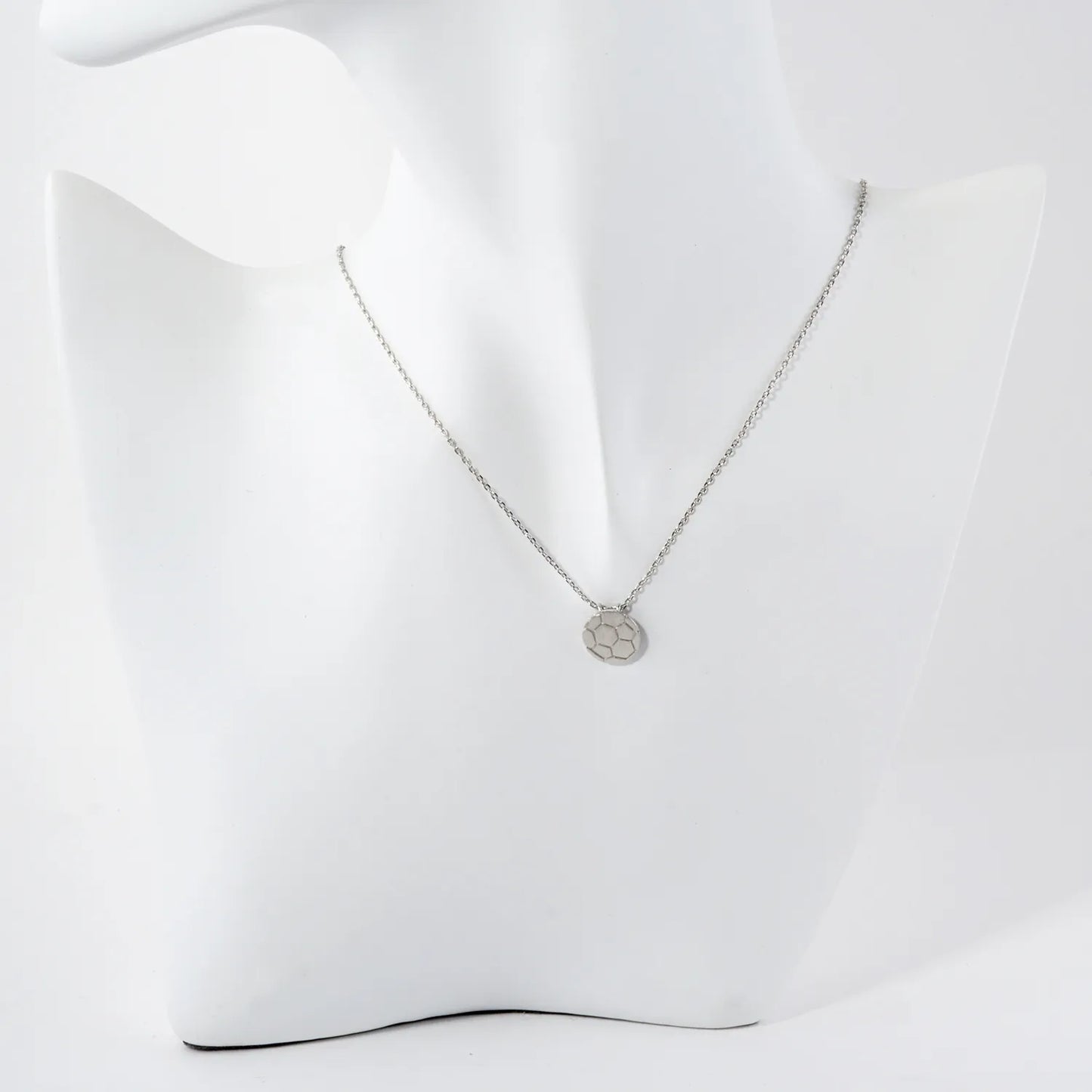 Brushed-Texture Soccer Ball Pendant 18K-Gold-Dipped Brass Necklace