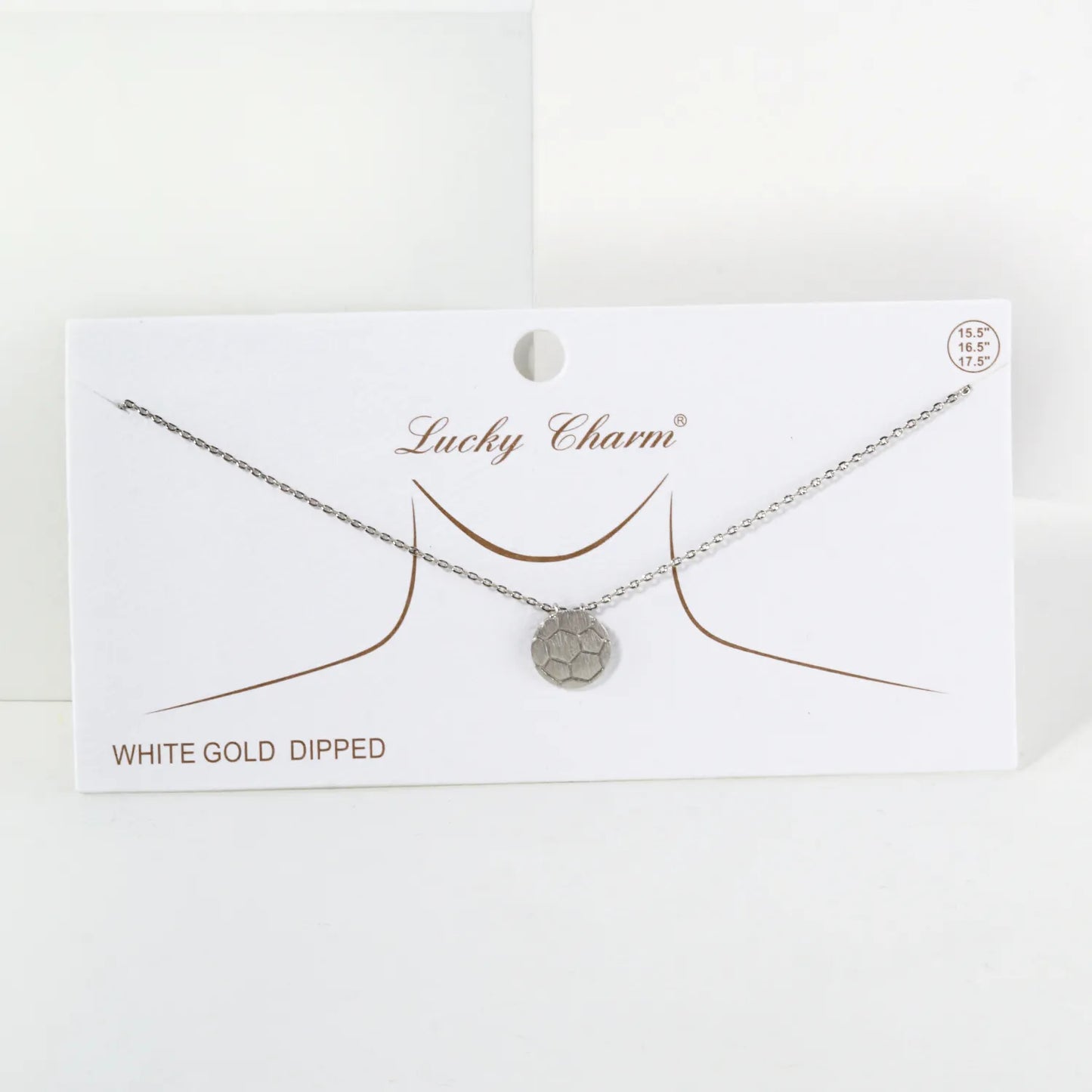 Brushed-Texture Soccer Ball Pendant 18K-Gold-Dipped Brass Necklace