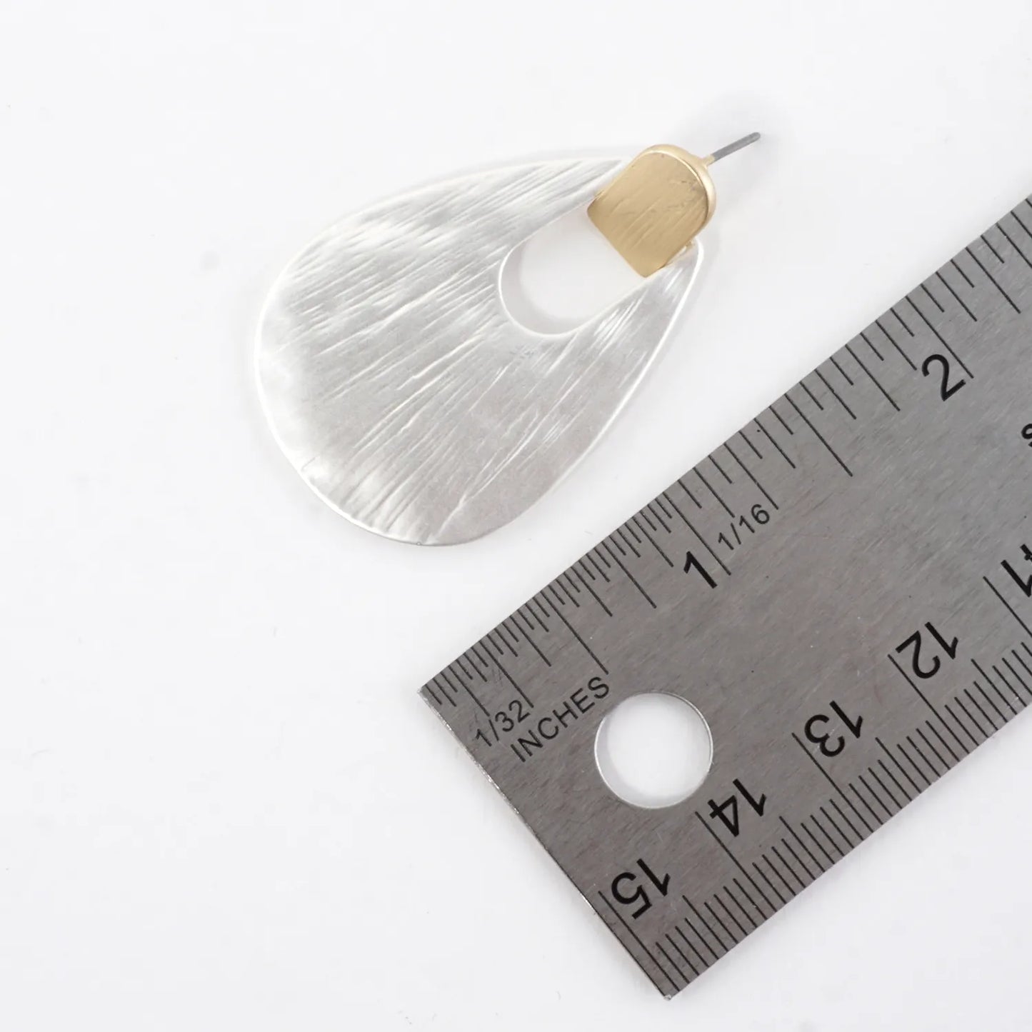 Brushed-Texture Teardrop Doorknocker Earrings