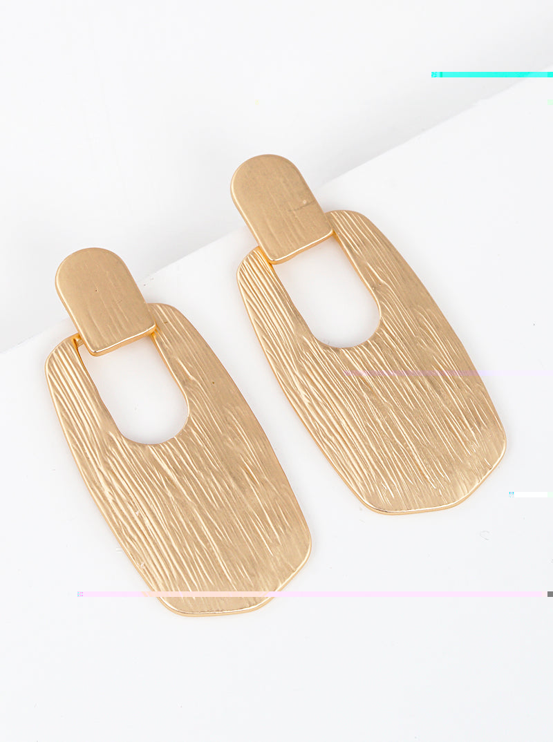 Brushed-Textured Doorknocker Earrings