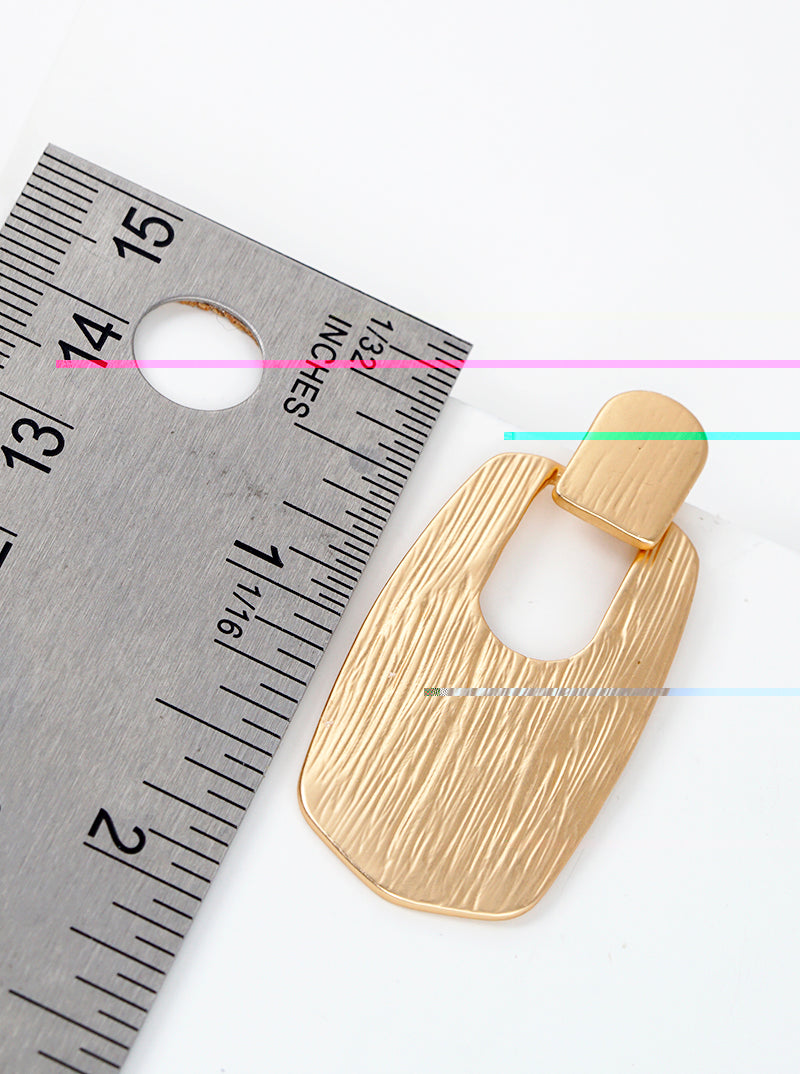 Brushed-Textured Doorknocker Earrings