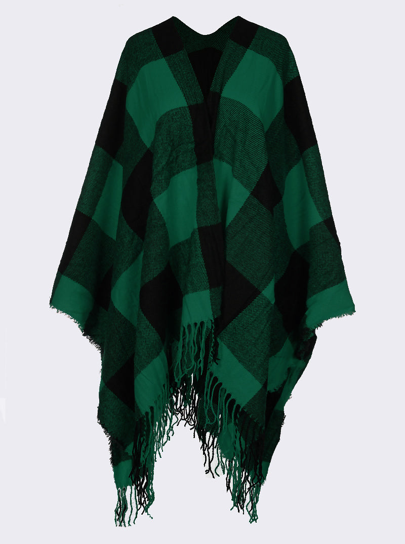 Buffalo Check Plaid Poncho