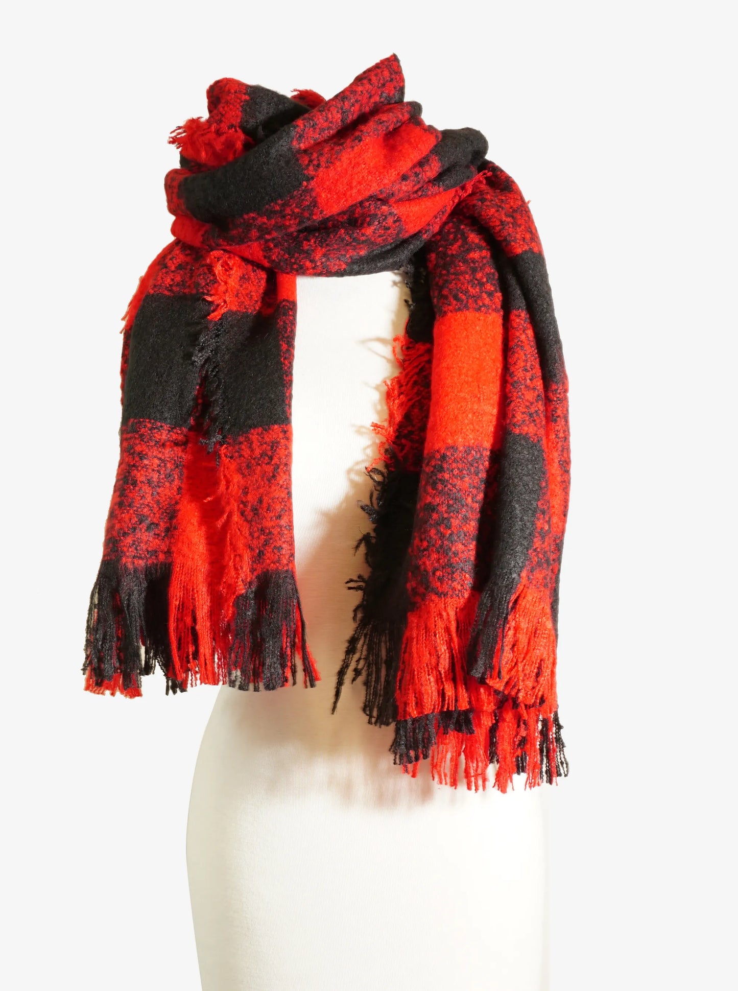 Buffalo Plaid Check Shawl Oblong Scarf