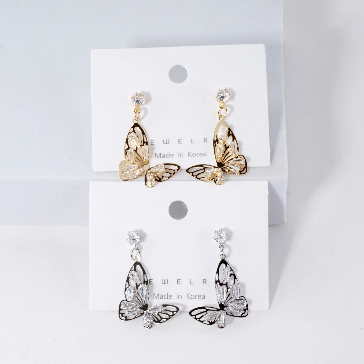 Butterfly Filigree Cubic Zirconia Post Earrings