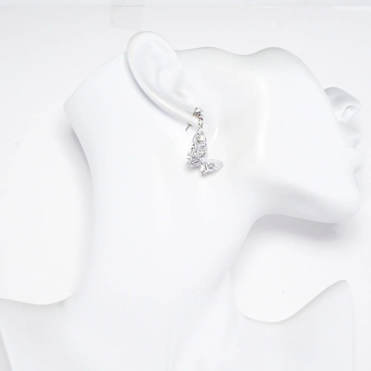 Butterfly Filigree Cubic Zirconia Post Earrings