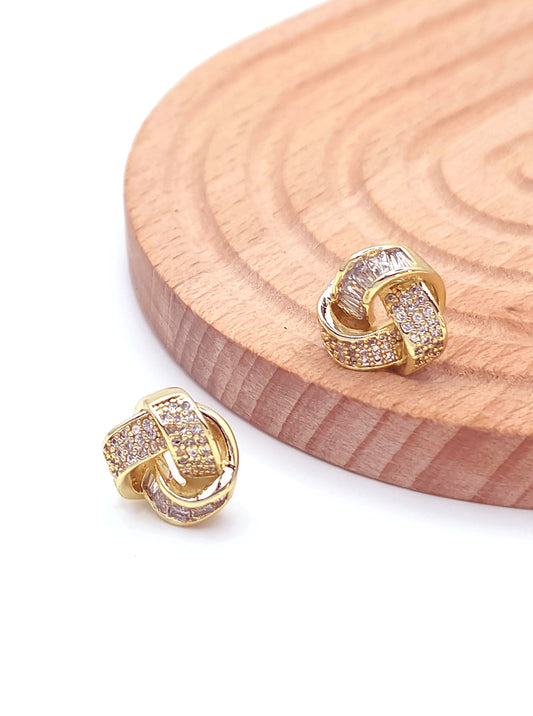 Sculpted Knot Pavé Stud Earrings