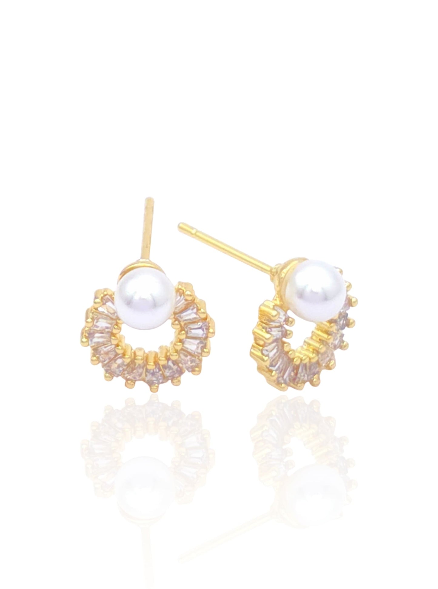 Donut Shape Pave Earrings
