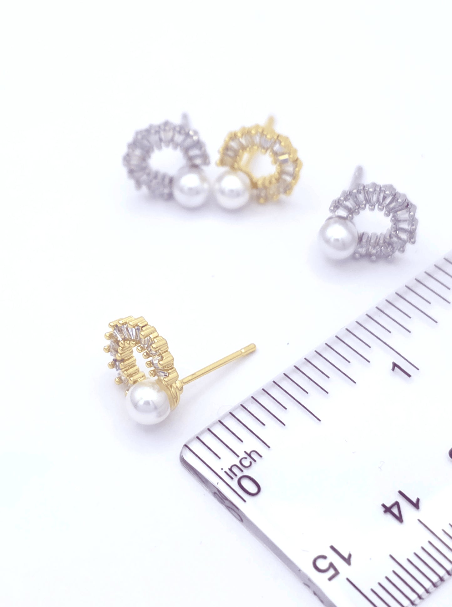 Donut Shape Pave Earrings