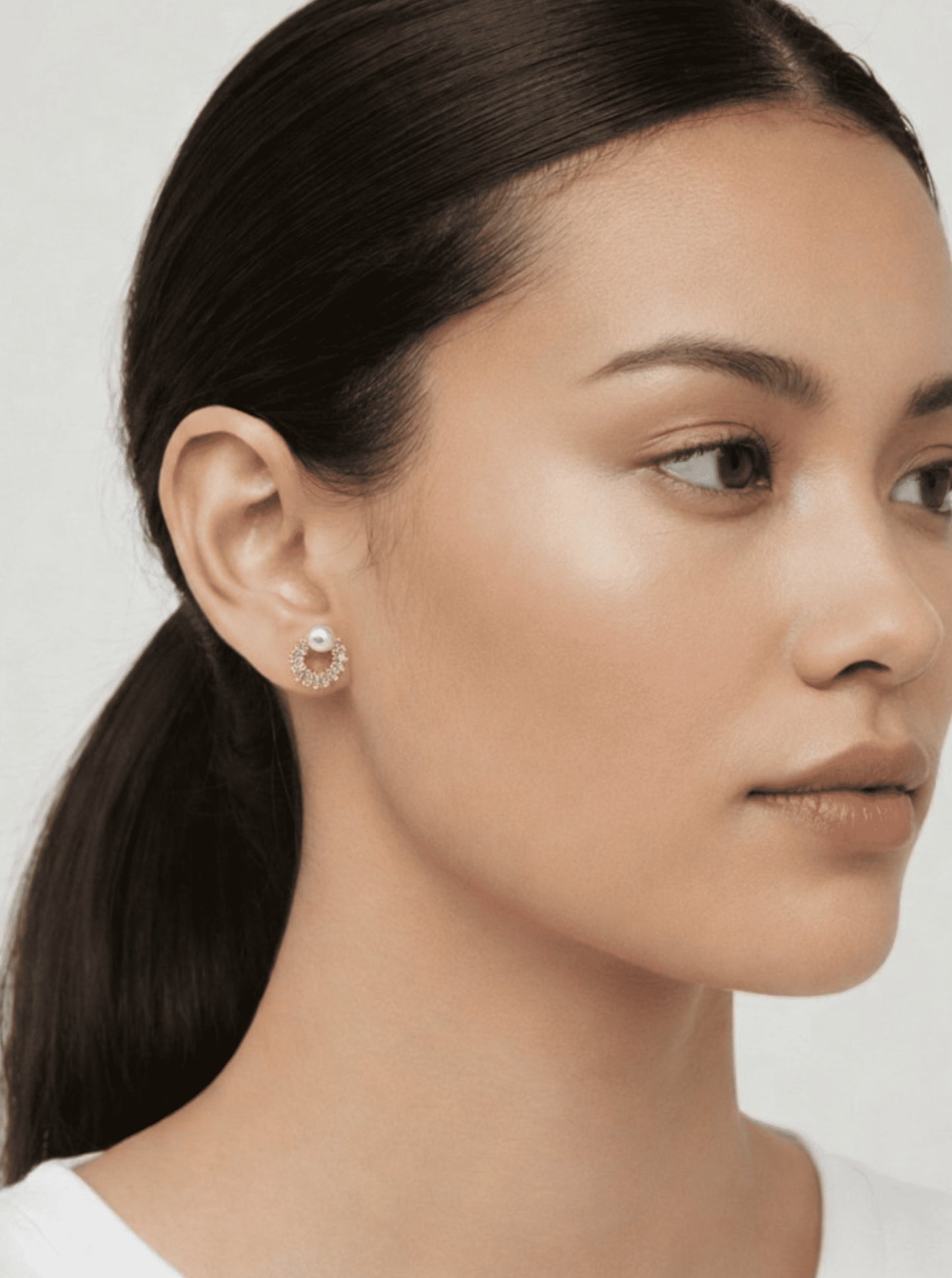 Donut Shape Pave Earrings