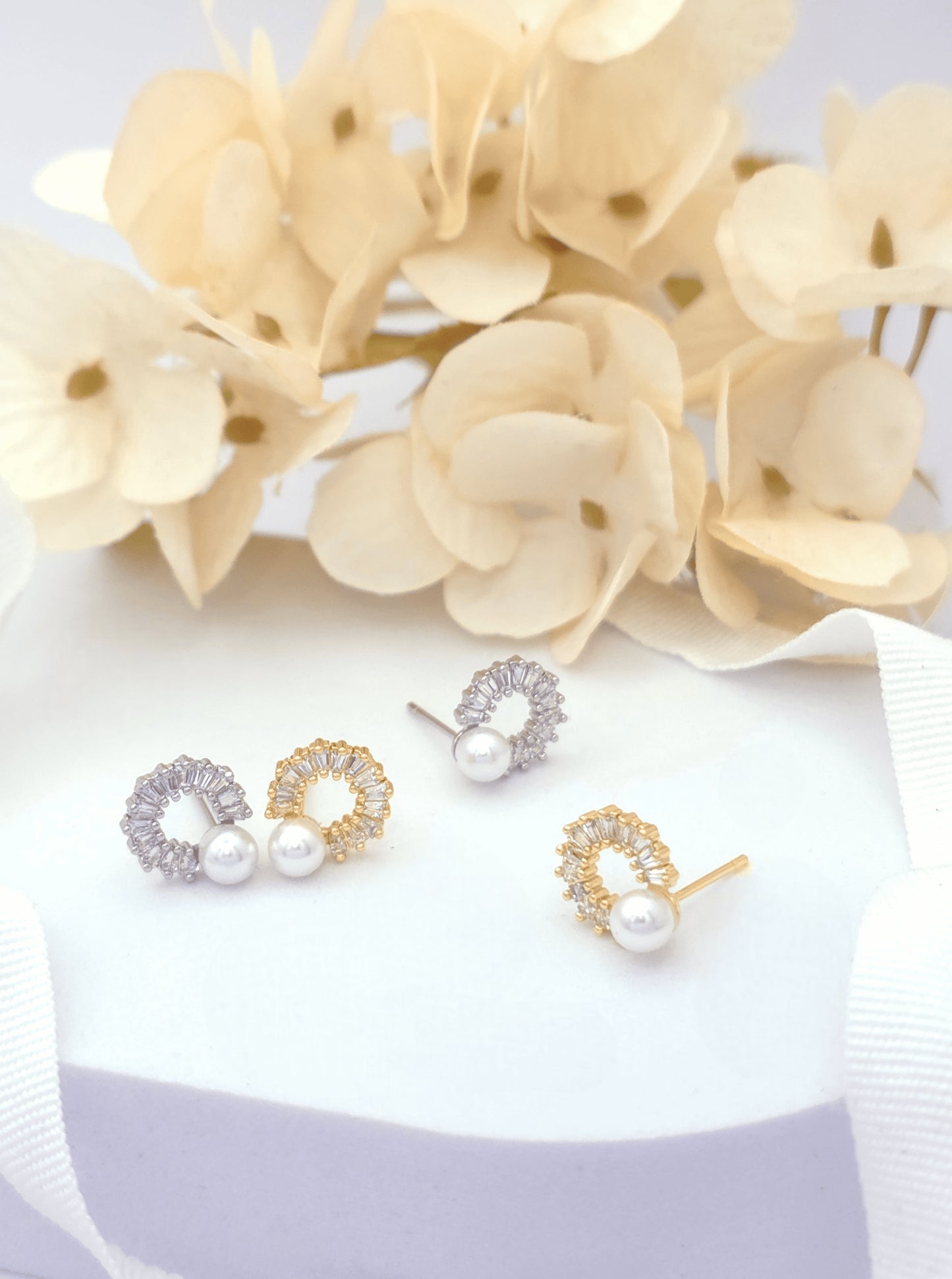 Donut Shape Pave Earrings