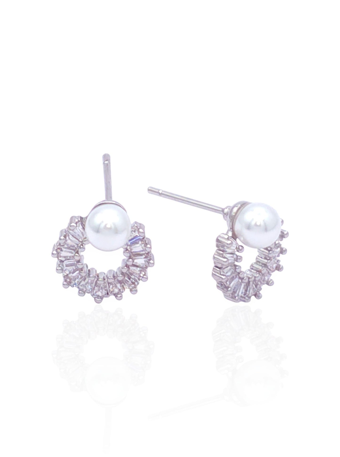 Donut Shape Pave Earrings