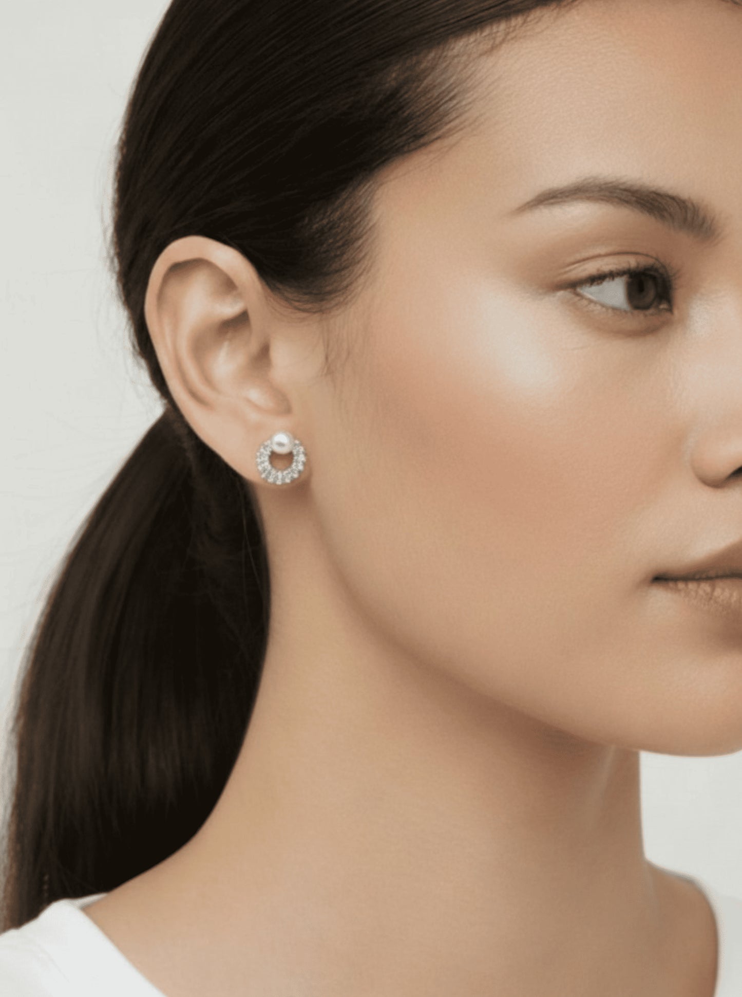Donut Shape Pave Earrings