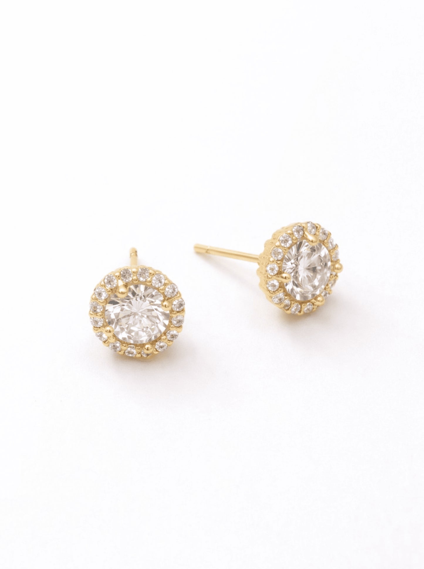 Round Pavé Stud Earrings