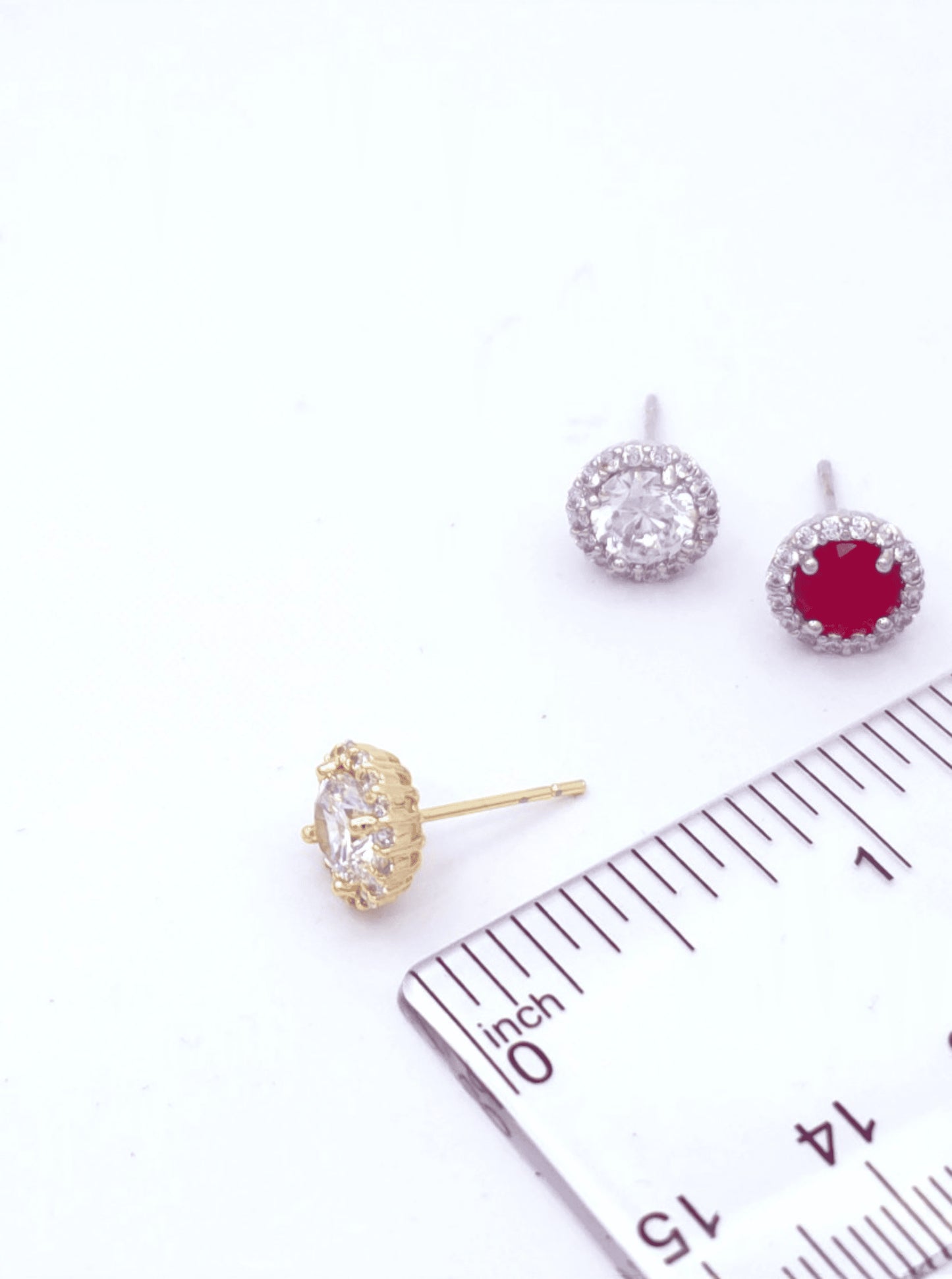 Round Pavé Stud Earrings