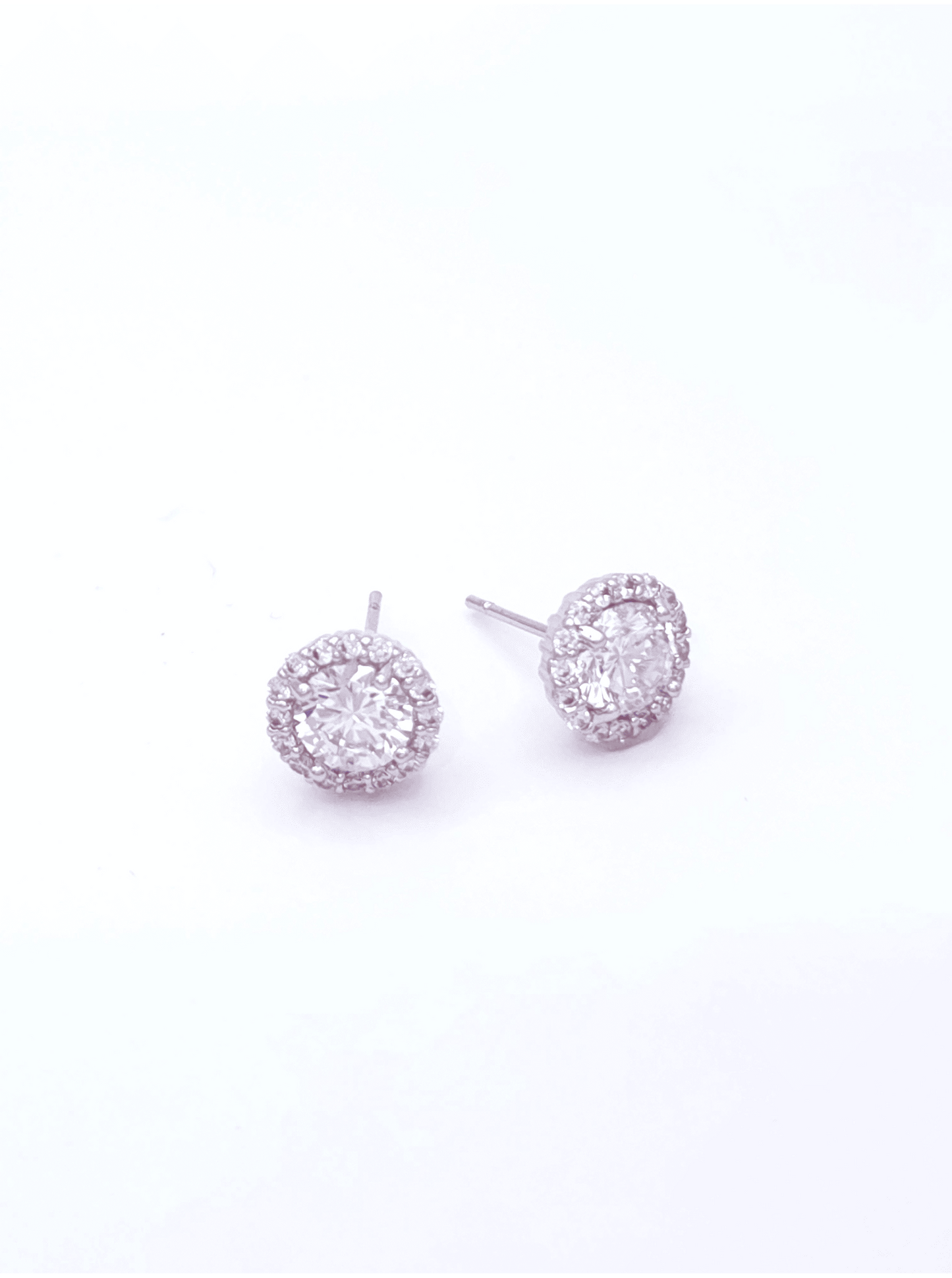 Round Pavé Stud Earrings