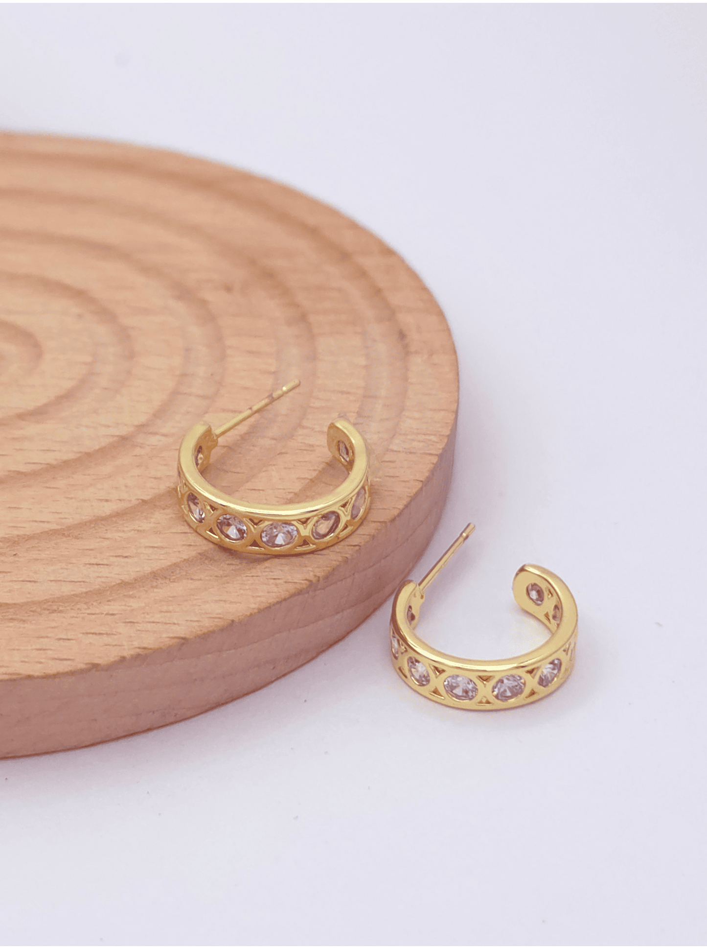 Huggie Cubic Zirconia Hoop Earrings