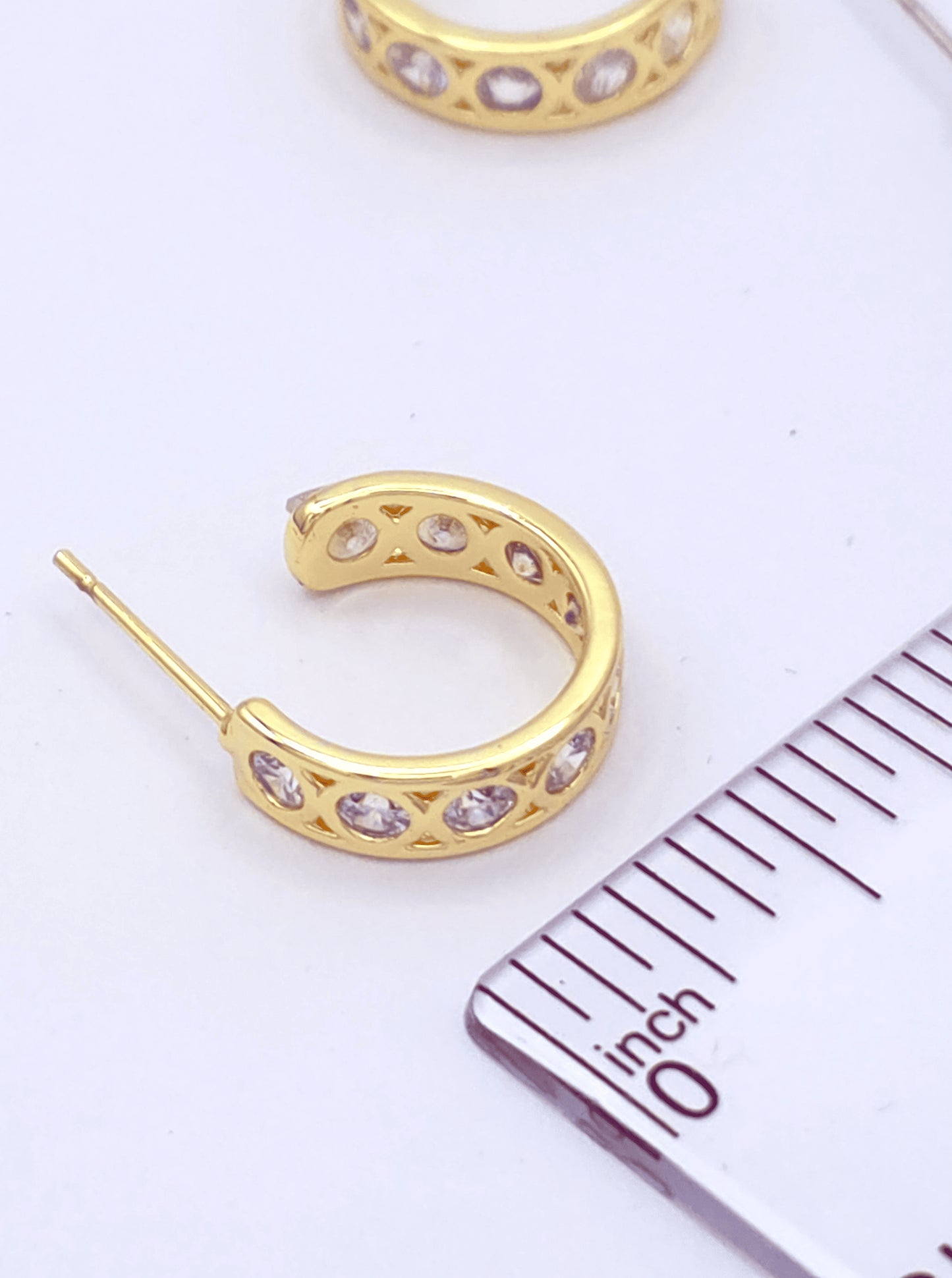 Huggie Cubic Zirconia Hoop Earrings