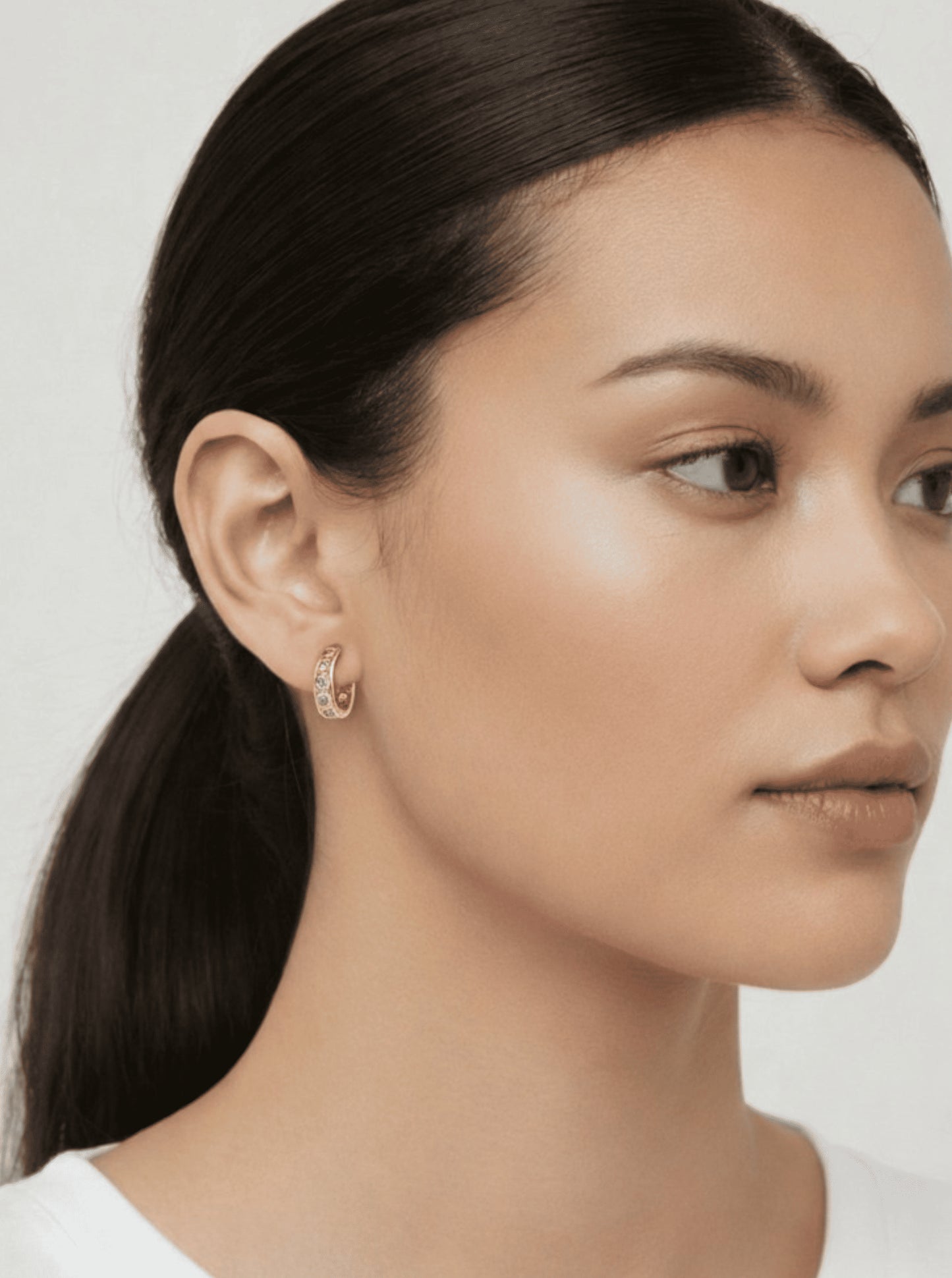 Huggie Cubic Zirconia Hoop Earrings