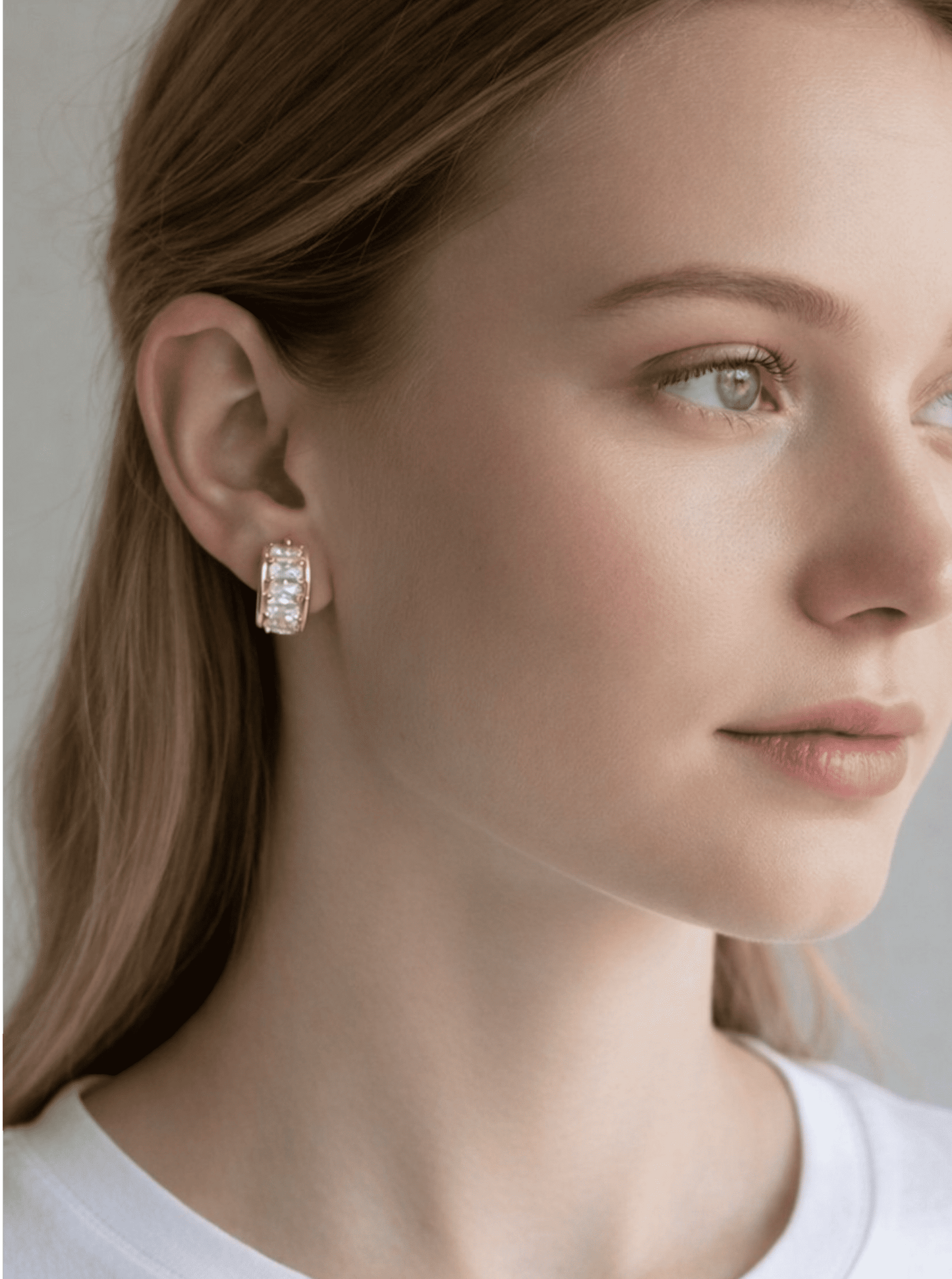 Crescent Faceted Huggie Hoop Earrings