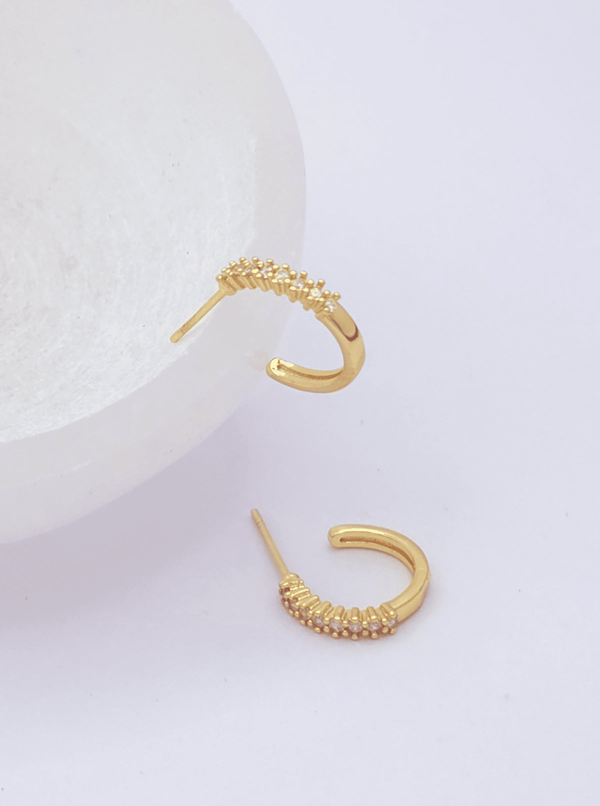 Polished Crescent Hoop Earrings