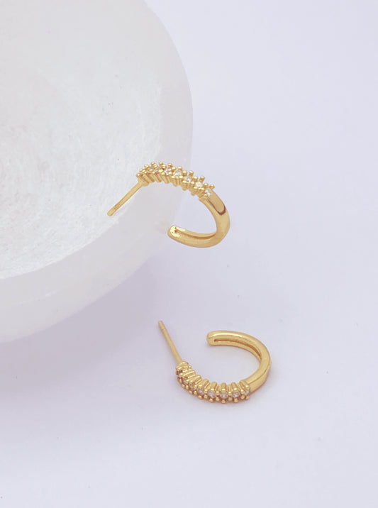 Polished Crescent Hoop Earrings
