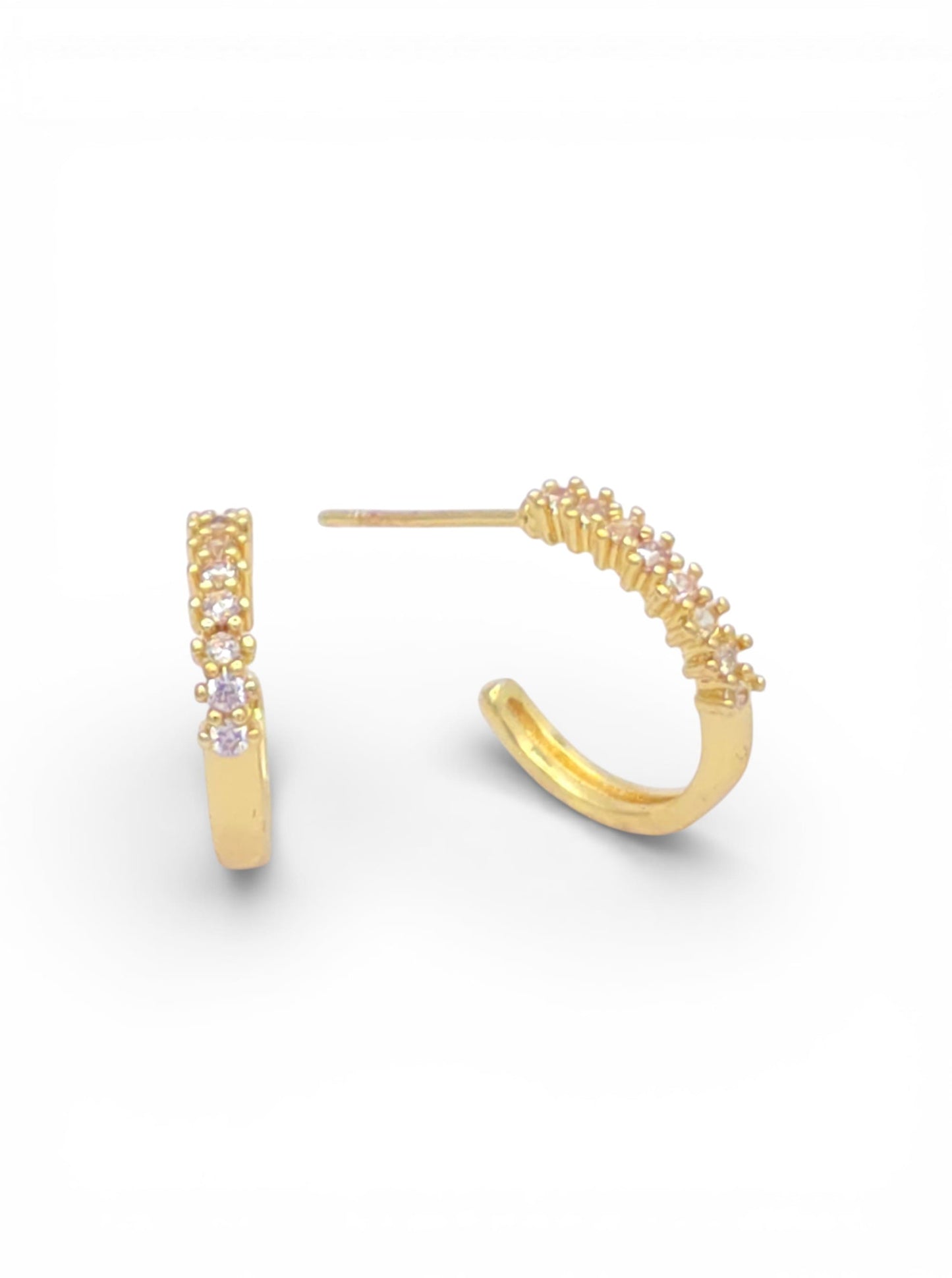 Polished Crescent Hoop Earrings