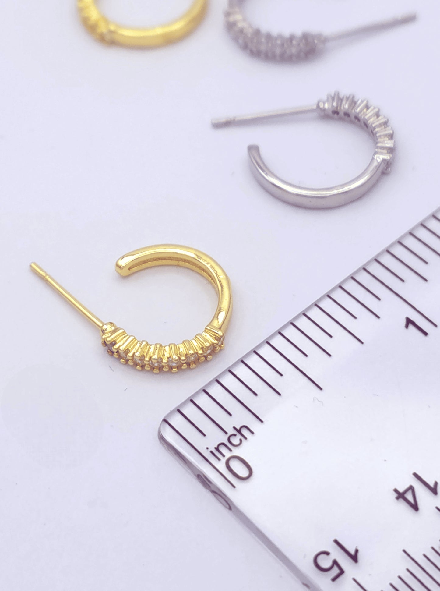 Polished Crescent Hoop Earrings