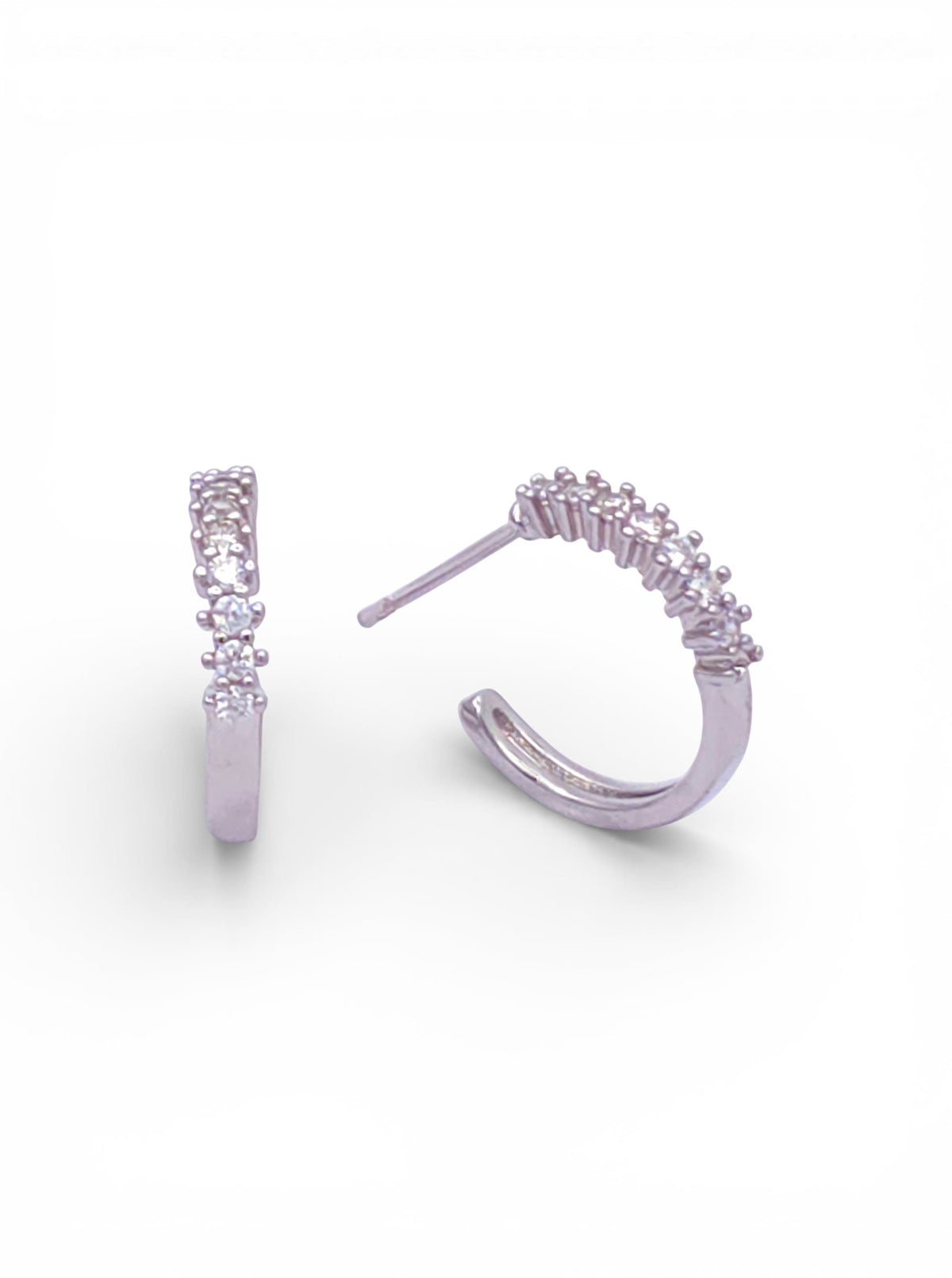 Polished Crescent Hoop Earrings