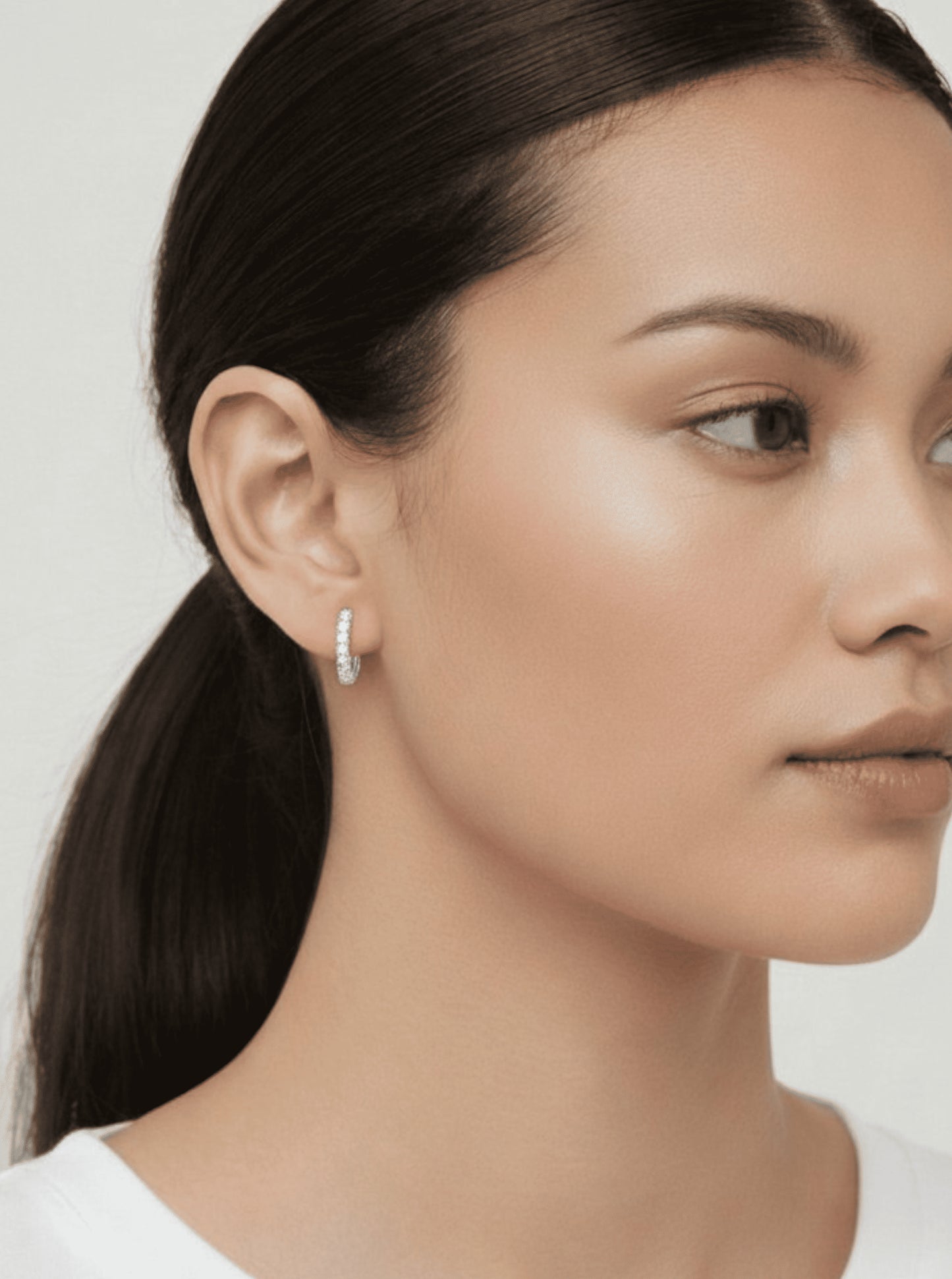 Polished Crescent Hoop Earrings
