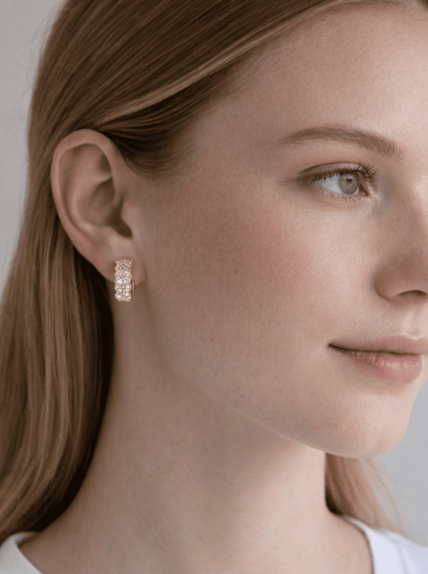 Brass Faceted Huggie Hoop Earrings