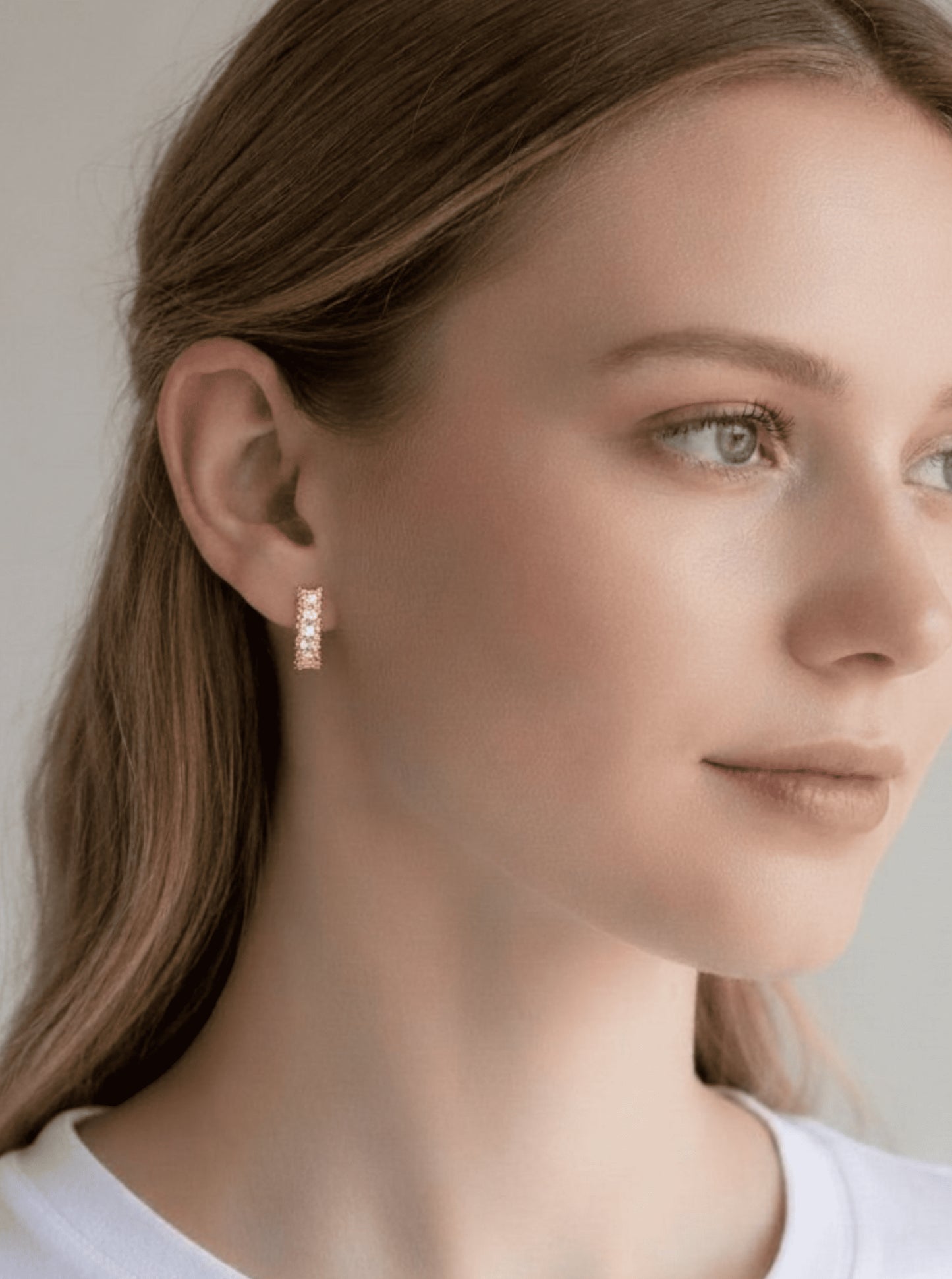 Faceted Crescent Huggie Earrings