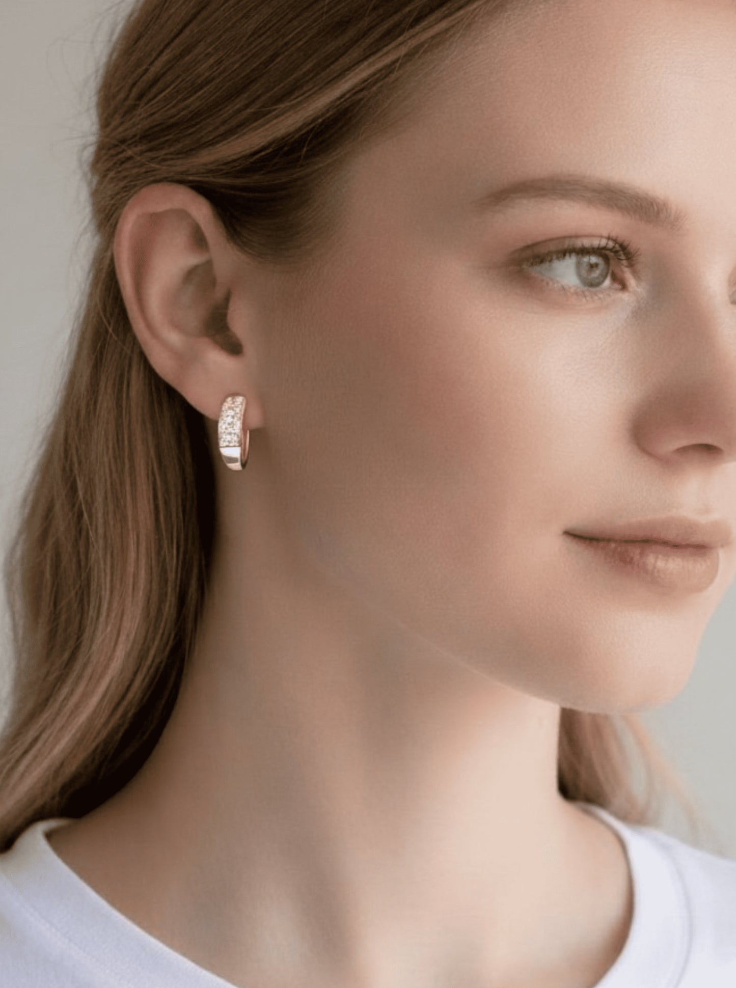 Faceted Crescent Huggie Hoop Earrings