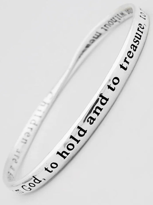 CHILDREN ARE A GIFT FROM GOD TO HOLD ENGRAVED BRACELET