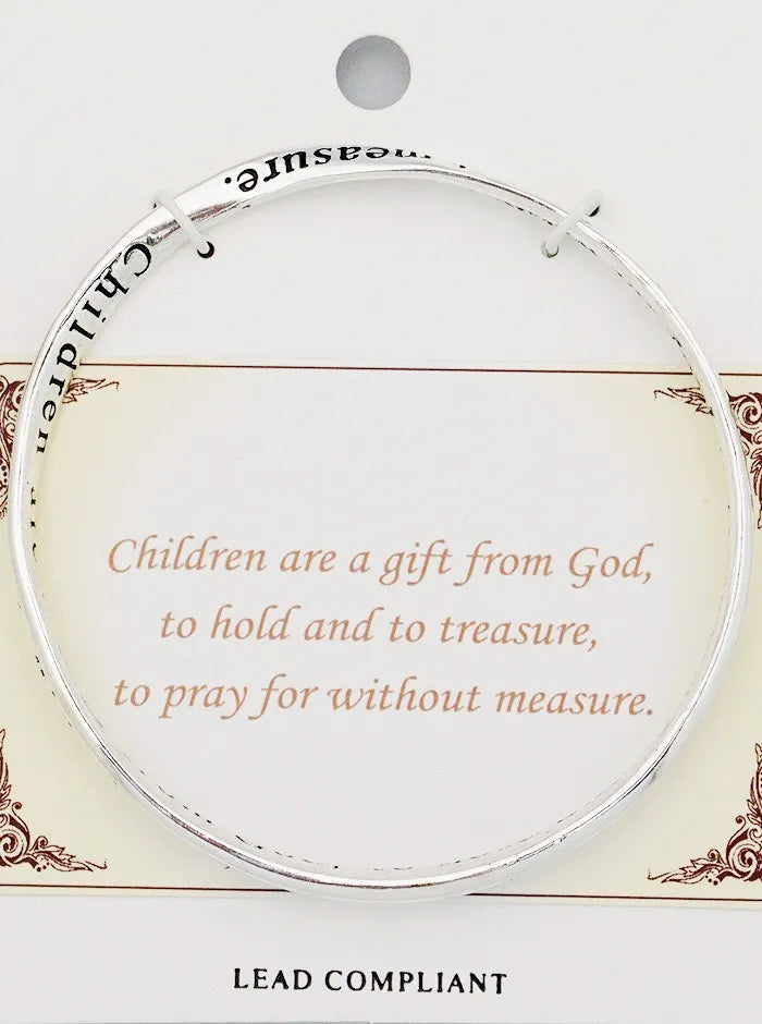 CHILDREN ARE A GIFT FROM GOD TO HOLD ENGRAVED BRACELET