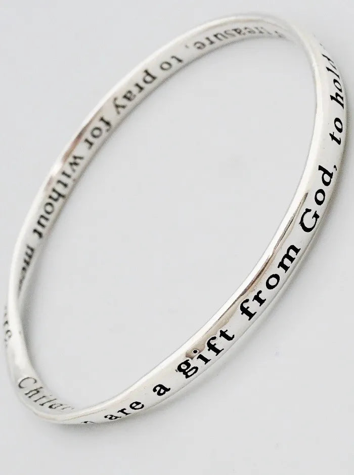 CHILDREN ARE A GIFT FROM GOD TO HOLD ENGRAVED BRACELET