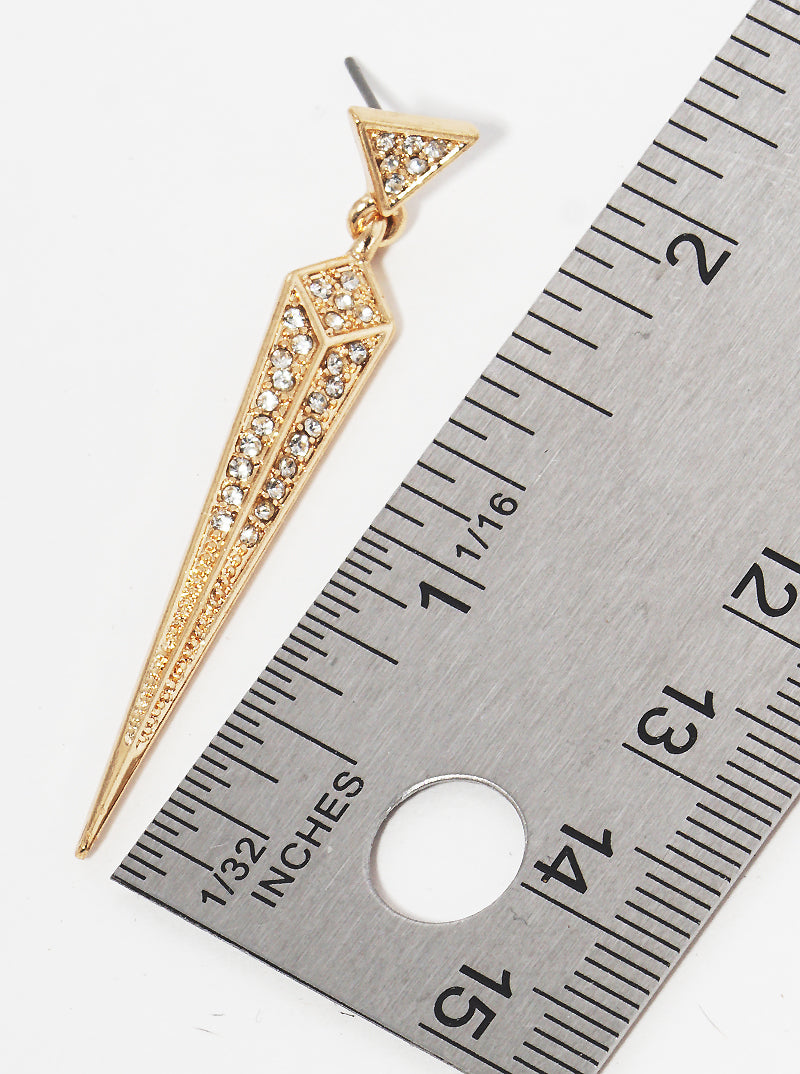 CRYSTAL PAVE TRIANGLE DANGLE POST EARRING