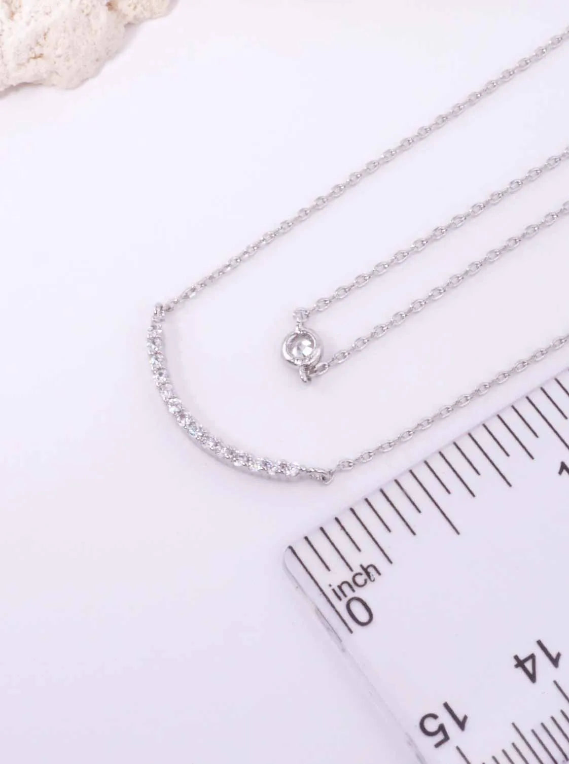 CZ Curved Bar 18K-Gold-Dipped Layered Necklace