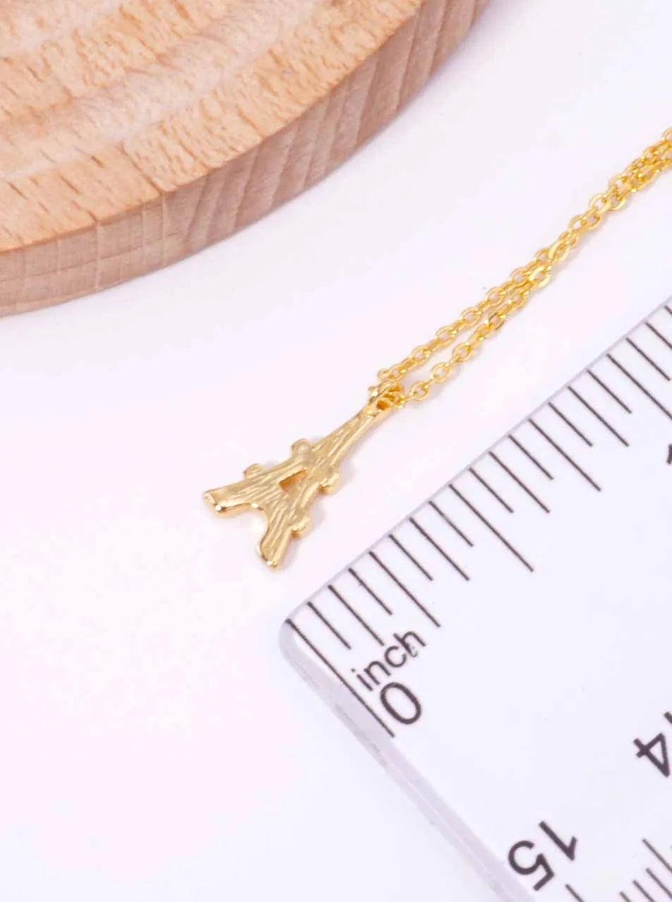 CZ Eiffel-Tower 18K-Gold-Dipped Layered Necklace