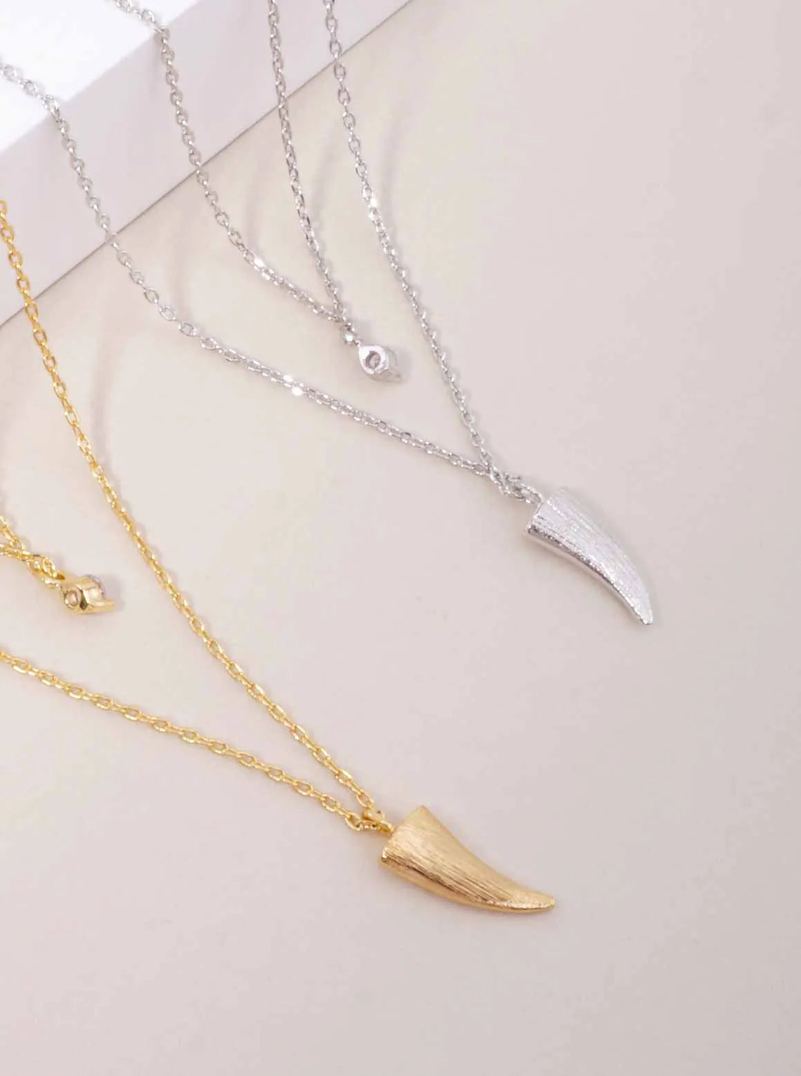 CZ Ivory Pendant 18K-Gold-Dipped Layered Necklace