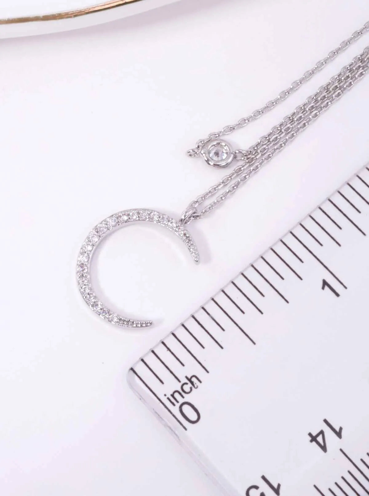 CZ Moon Pendant 18K-Gold-Dipped Layered Necklace