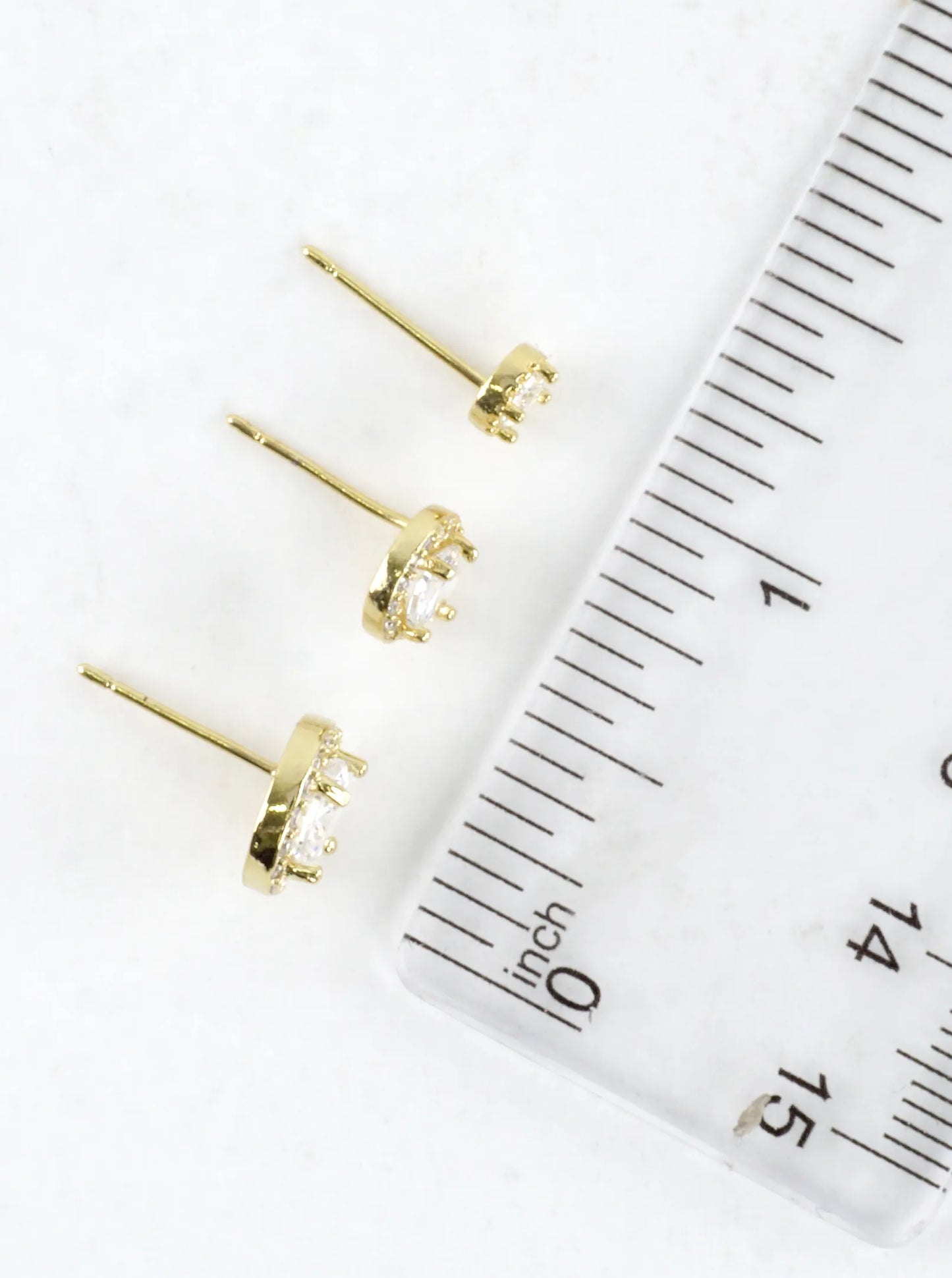 CZ Pave Halo Pave 3 Pair Stud Earrings Set