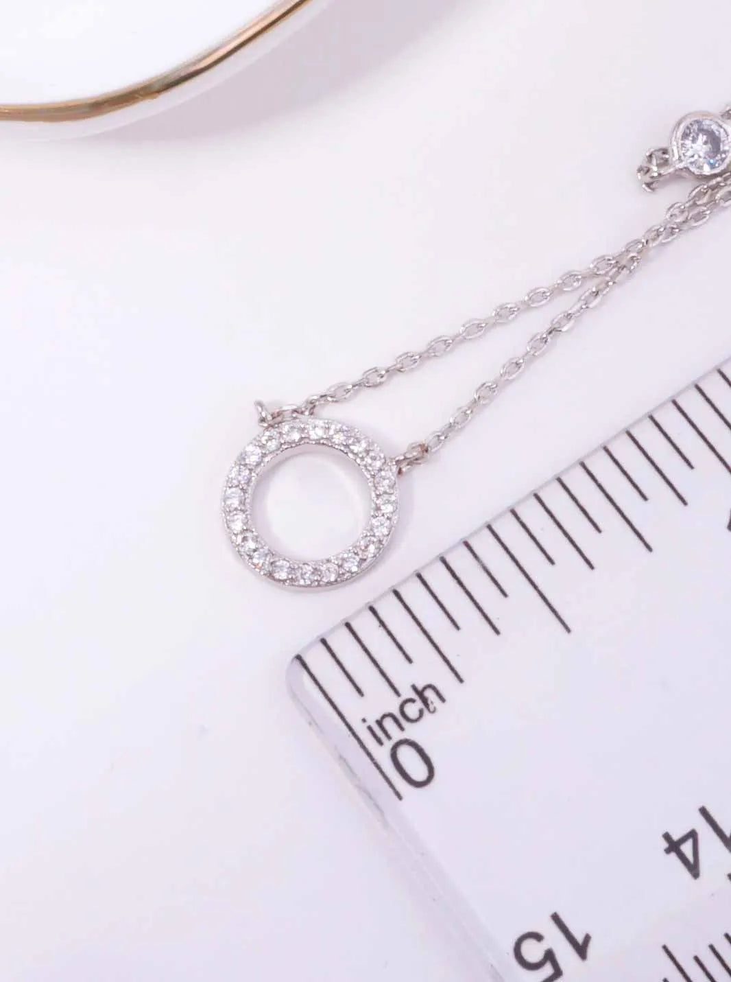 CZ Round Pendant 18K-Gold-Dipped Layered Necklace