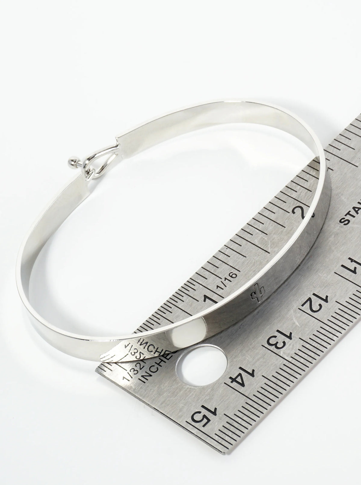 Cactus Engraved Wire Hoop Closure Bangle Bracelet