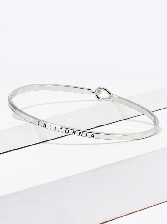 California Engraved Inspirational Bangle Bracelet