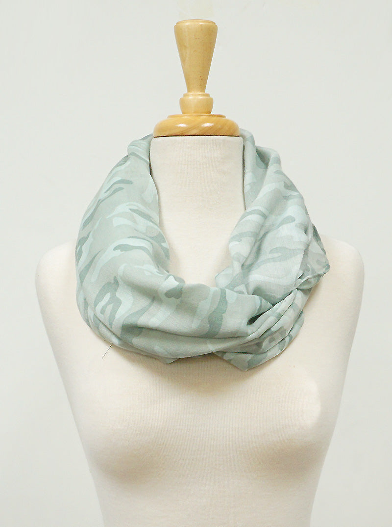 Camouflage Pattern Viscose Infinity Scarf