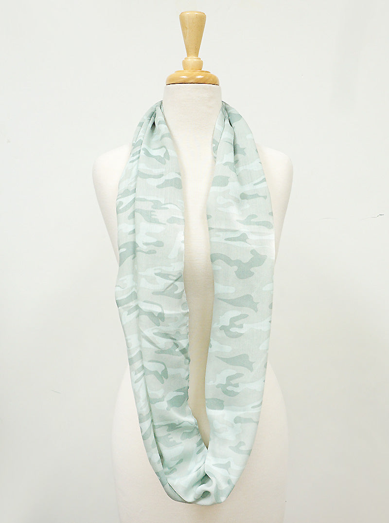 Camouflage Pattern Viscose Infinity Scarf