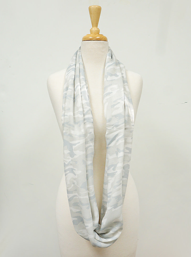 Camouflage Pattern Viscose Infinity Scarf
